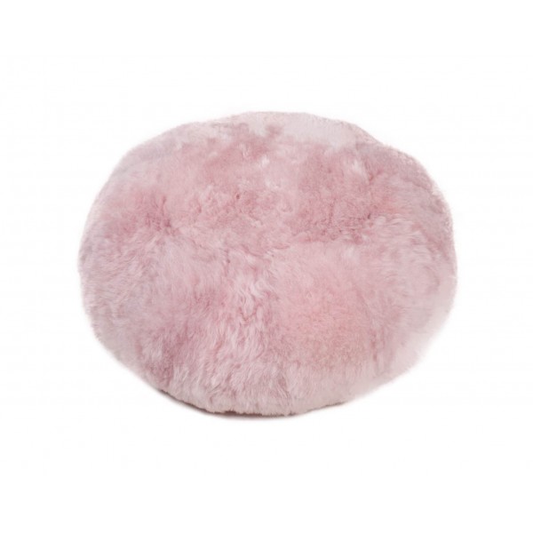 Maison Thuret - Pouf En Peau De Mouton Rose modèle galet