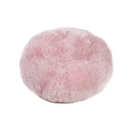 Pouf en mouton d'Europe rose