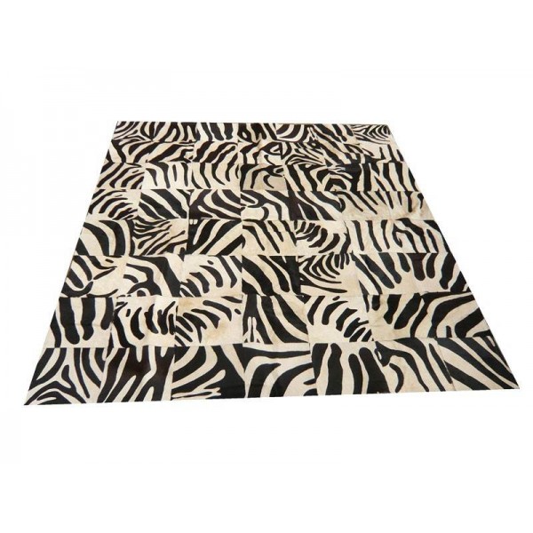 Maison Thuret - Patchwork vloerkleed van zebra koeienhuid