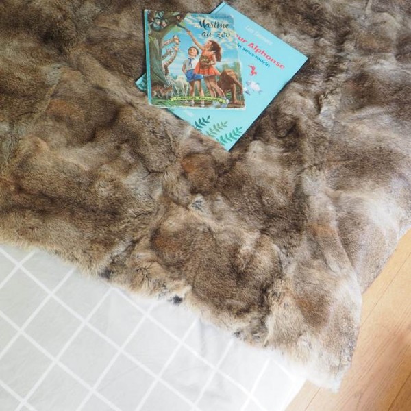Maison Thuret - Dessus De Lit En Fourrure De Lapin Marron
