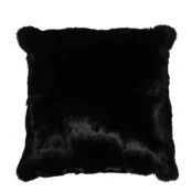 Coussin En Peau De Lapin Noir