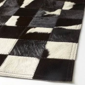 Peau De Vache Patchwork Noir Et Blanc