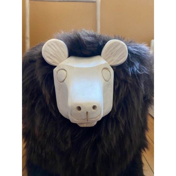 Maison Thuret - Yuki, Ours Décoratif En Peau De Mouton marron
