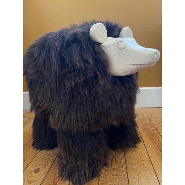 Maison Thuret - Yuki, Ours Décoratif En Peau De Mouton marron
