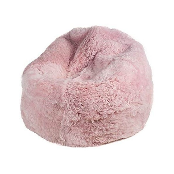 Maison Thuret - Pouf En Peau De Mouton Rose grand modèle