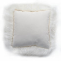 Coussin En Peau De Mouton Islandais Frisé Blanc