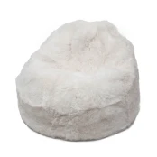 Pouf En Peau De Mouton Blanc