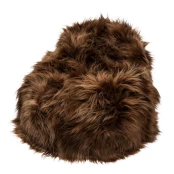 Pouf En Peau De Mouton Islandais Marron