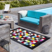 Maison Thuret - Tapis Patchwork Multicolore Foncé