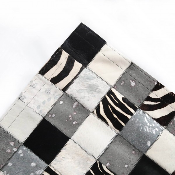 Maison Thuret - Zwart-wit koeienhuid patchwork vloerkleed