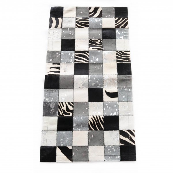 Maison Thuret - Zwart-wit koeienhuid patchwork vloerkleed
