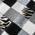 Zwart-wit koeienhuid patchwork vloerkleed