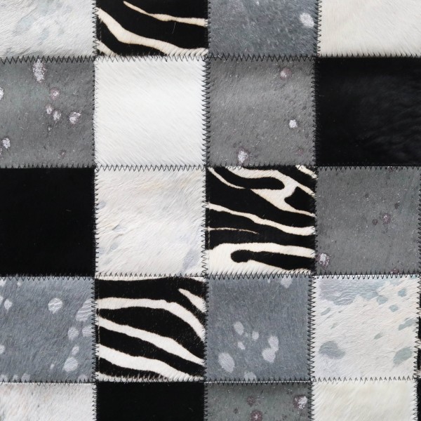 Maison Thuret - Zwart-wit koeienhuid patchwork vloerkleed