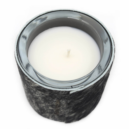 Bougie En Peau De Vache Poivre Et Sel - 1 Mèche