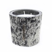 Salt and Pepper Cowhide Candle - 3 Wicks