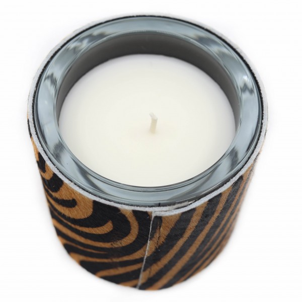 Maison Thuret - Oranje Zebra Koeienhuid Kaars - 1 Lont
