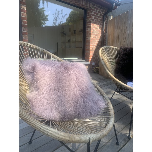 Maison Thuret - Coussin En Peau d'Agneau Du Tibet Lavande