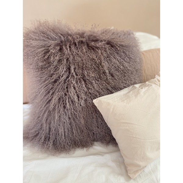 Maison Thuret - Coussin En Peau d'Agneau Du Tibet Lavande