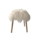 Tabouret En Peau De Mouton Islandais Blanc