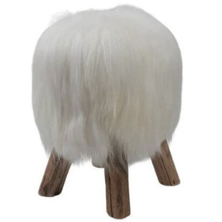 Tabouret en peau de mouton
