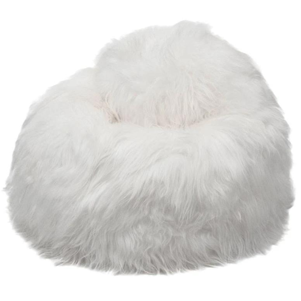 Maison Thuret - Pouf En Peau De Mouton Islandais Blanc