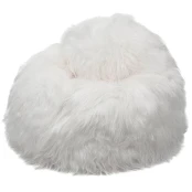 Pouf En Peau De Mouton Islandais Blanc