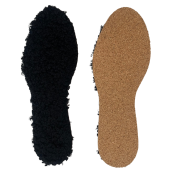 Black natural sheepskin sole and cork bottom