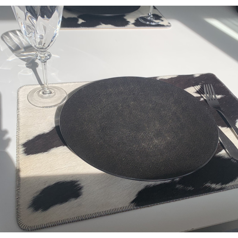 Set De Table En Peau De Vache Coins Arrondis