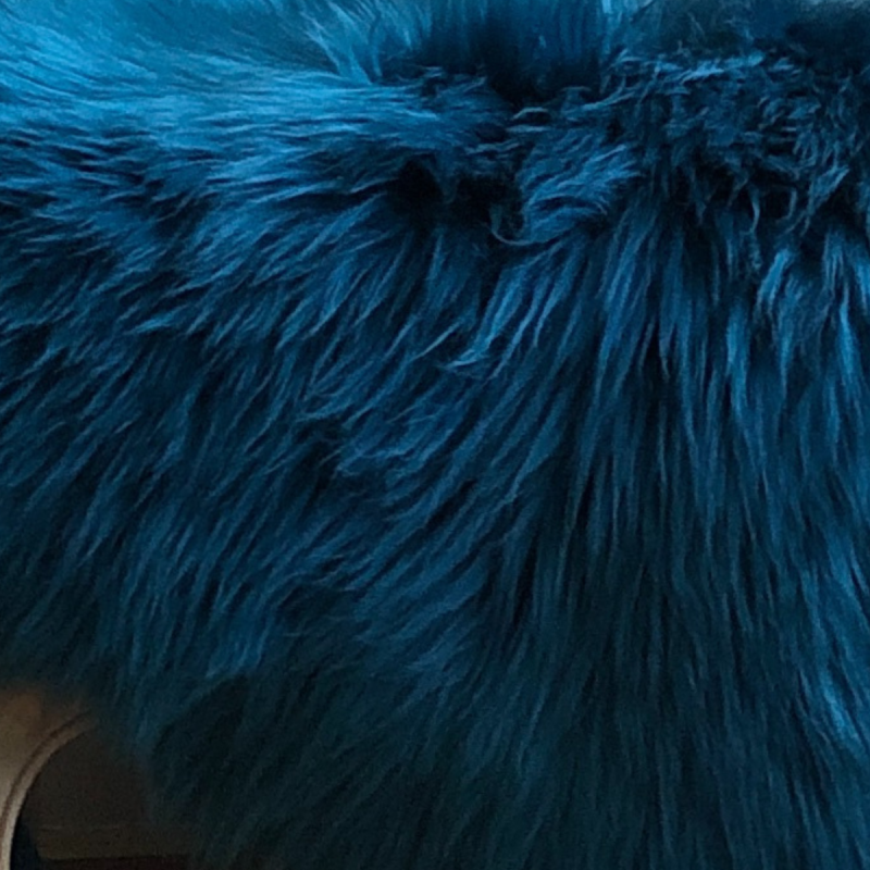 Peau de mouton bleu canard