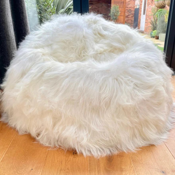 Maison Thuret - Pouf En Peau De Mouton Islandais Blanc