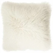 Coussin En Peau d'Agneau Du Tibet Blanc