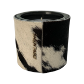 Bougie En Peau De Vache Noire Et Blanche - 1 Mèche