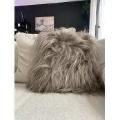 Maison Thuret - Coussin En Peau De Mouton Islandais Taupe