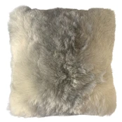 Coussin En Peau De Mouton Gris Chiné