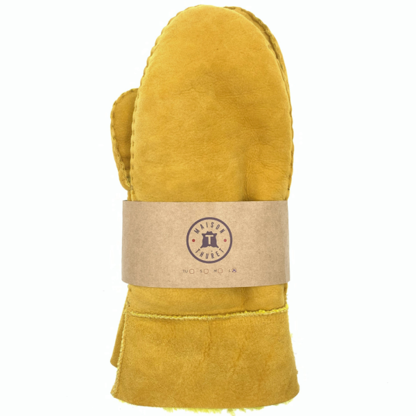 Maison Thuret - Moufles En Peau De Mouton Jaune