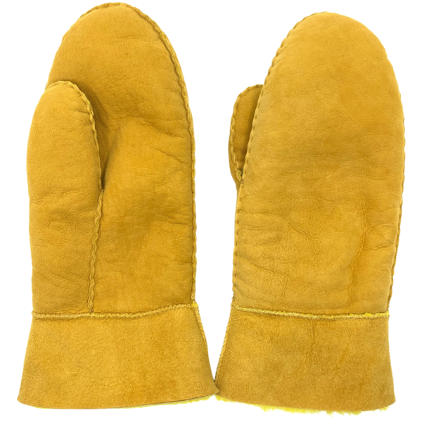 Maison Thuret - Moufles En Peau De Mouton Jaune