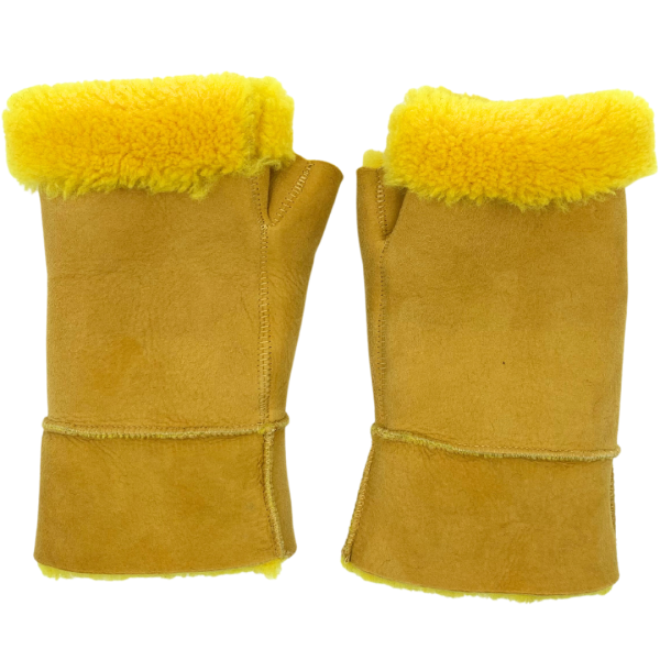 Maison Thuret - Mitaines En Peau De Mouton Jaune