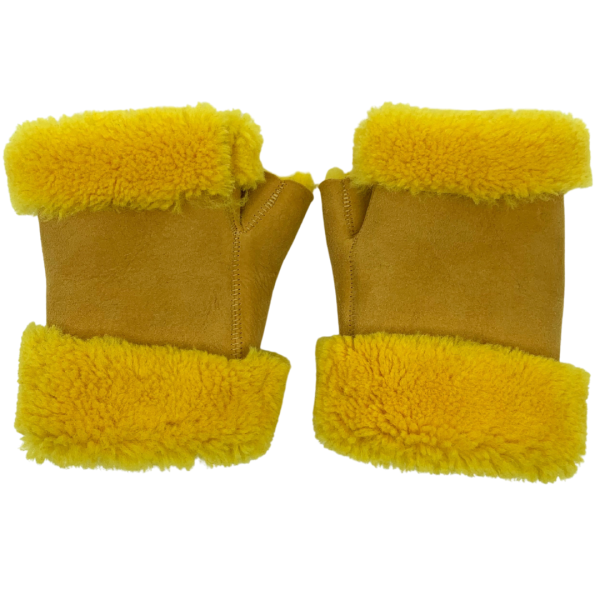 Maison Thuret - Mitaines En Peau De Mouton Jaune