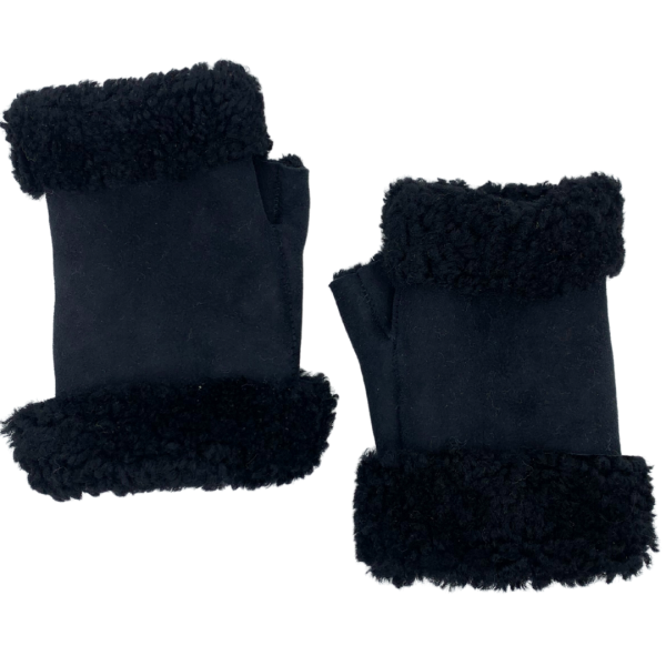 Maison Thuret - Mitaines En Peau De Mouton Noire