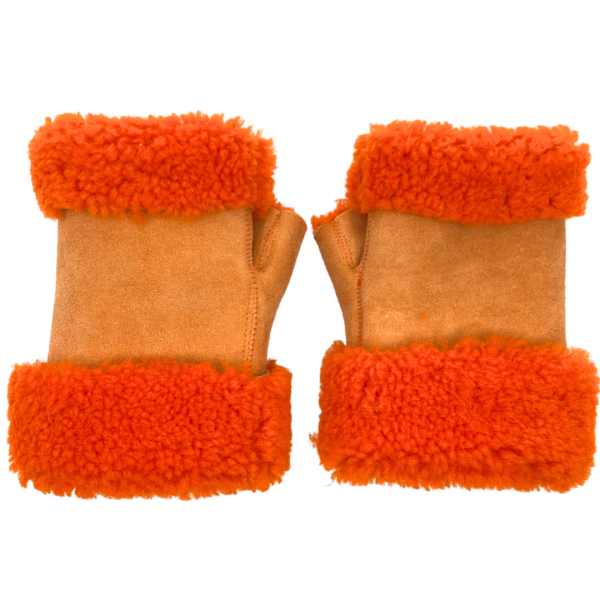 Maison Thuret - Mitaines En Peau De Mouton Orange