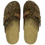 Leopard Print Leather Clogs