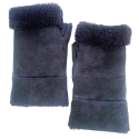 Mitaines En Peau De Mouton Bleue Marine