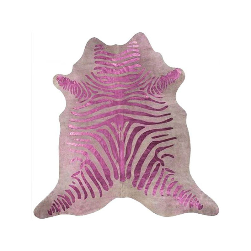 Peau de Vache zebrée rose