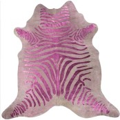 Peau De Vache Zébrée Rose Irisée