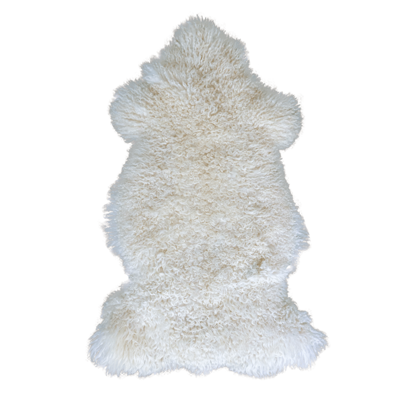 Natuurlijke witte krullende schapenvacht