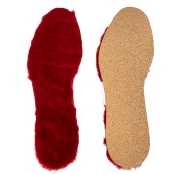 Semelle Rouge En Peau De Mouton Naturelle Et Dessous En Liège