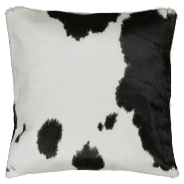 Maison Thuret - Coussin En Peau De Vache Noir Et Blanc