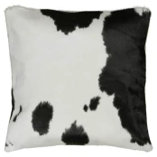 Coussin En Peau De Vache Noir Et Blanc