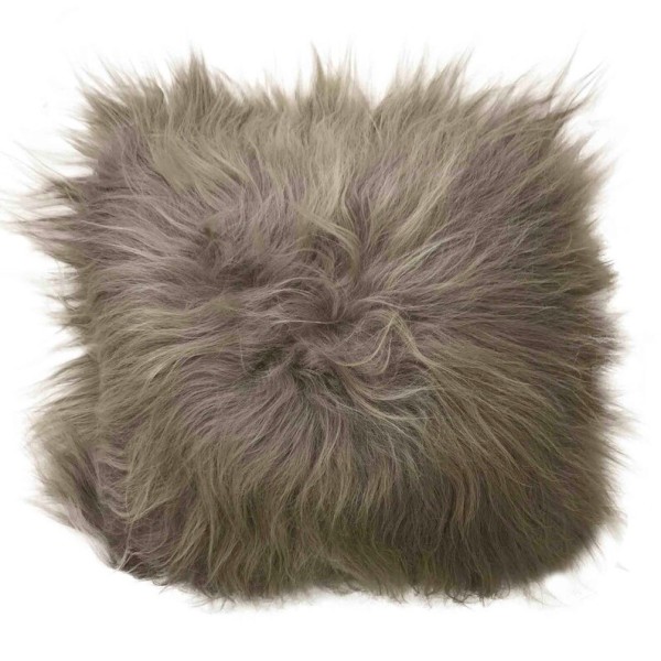Maison Thuret - Coussin En Peau De Mouton Islandais Taupe