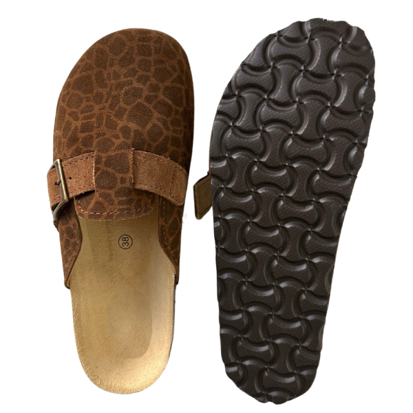 Maison Thuret - Sabots En Cuir Imprimé Girafe
